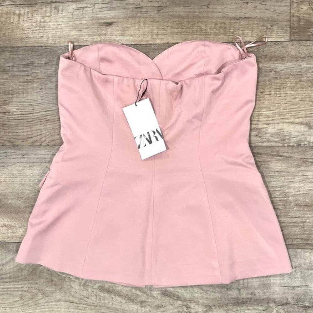 ZARA Pink Strapless Corset Top NWT - Picture 16 of 16